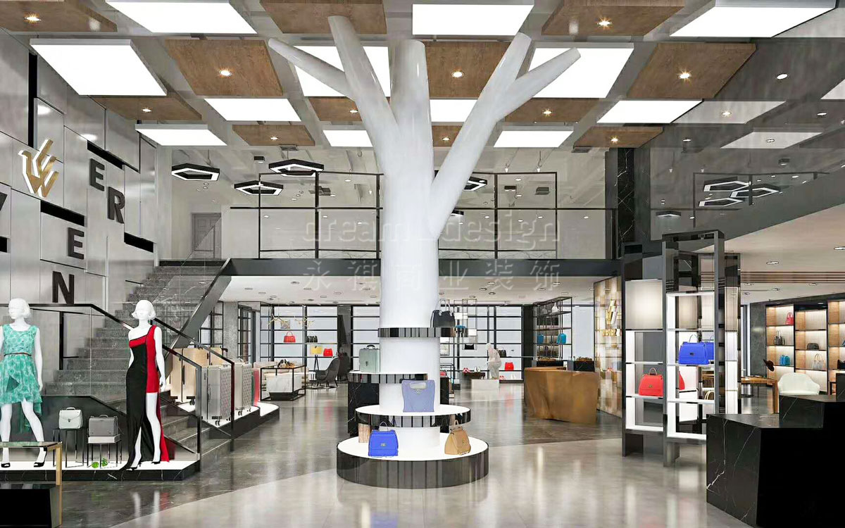 長沙溫爾皮具店裝修設(shè)計效果圖_長沙高橋皮具店裝修_長沙裝修公司_永祺商業(yè)裝飾
